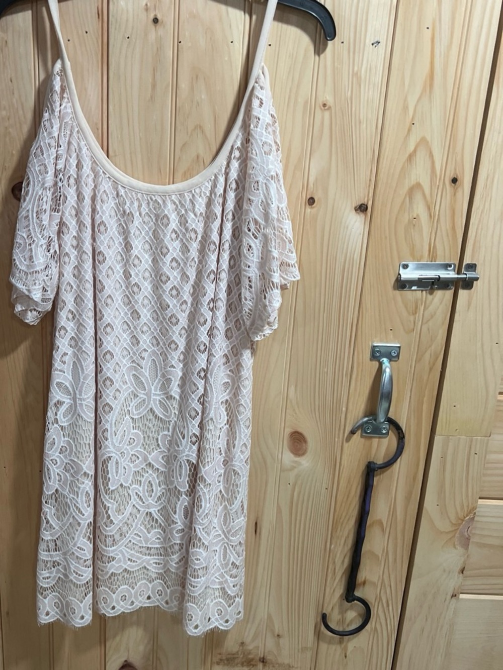VENUS Light Cream Lace Mini Dress